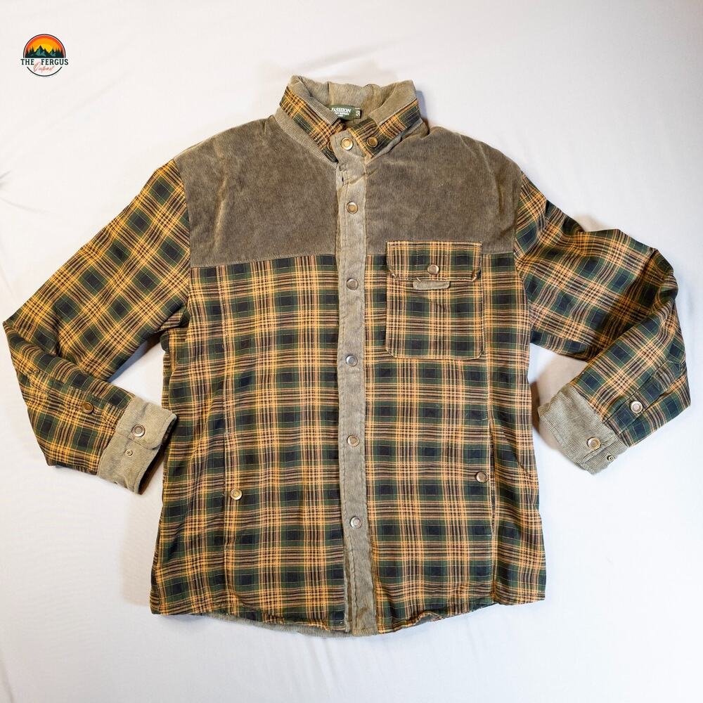 Fashion Military Supplies Series Multicolor Plaid Shacket Chore Men's Size 50
